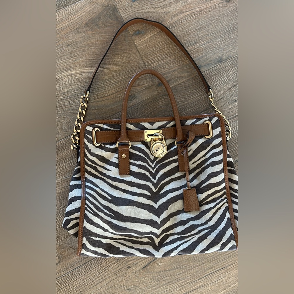 Michael Kors Zebra Cloth/ Leather Purse